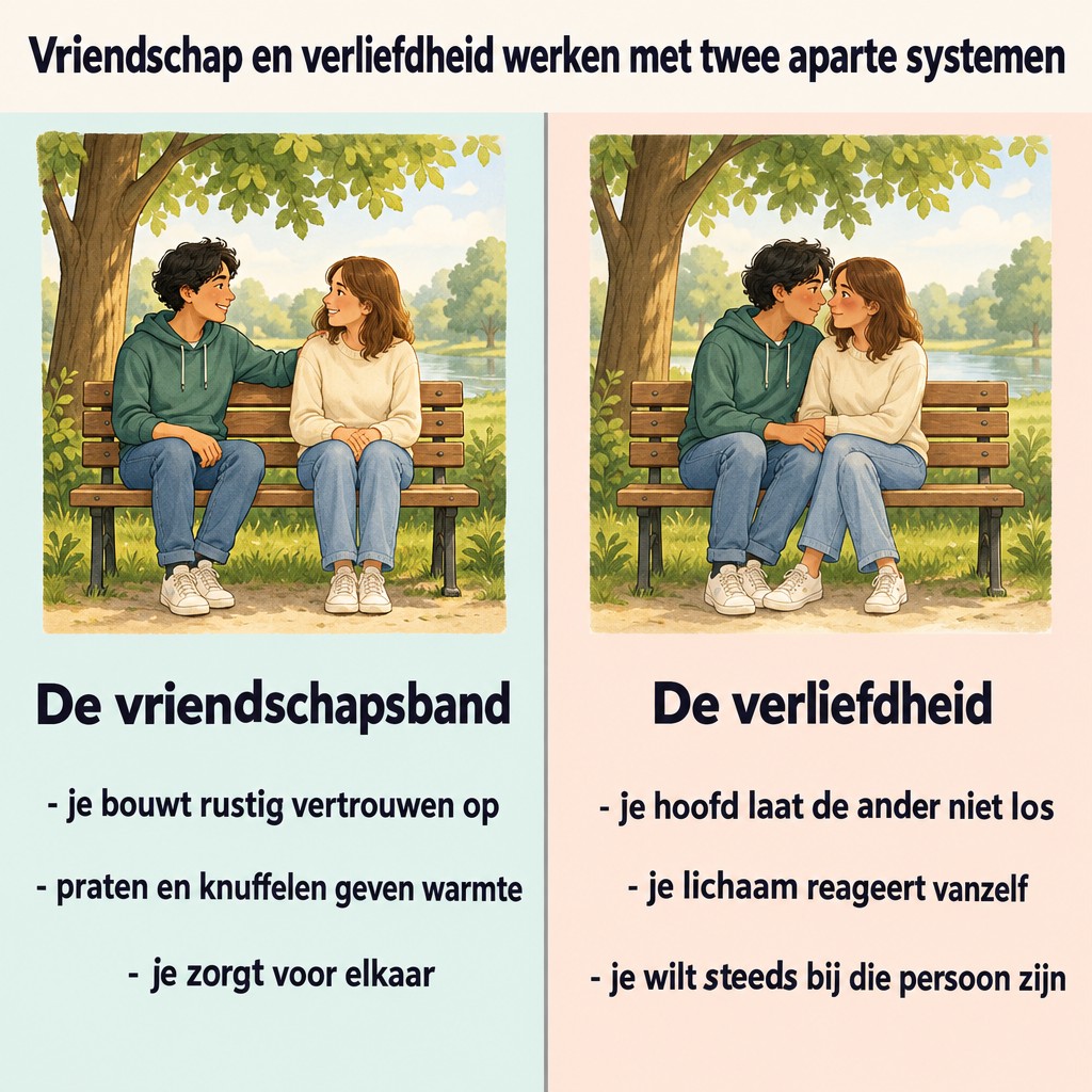 Vriendschap en verliefdheid werken met twee aparte systemen